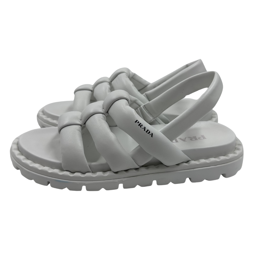 Prada 41 White Calzature Donna Sandal