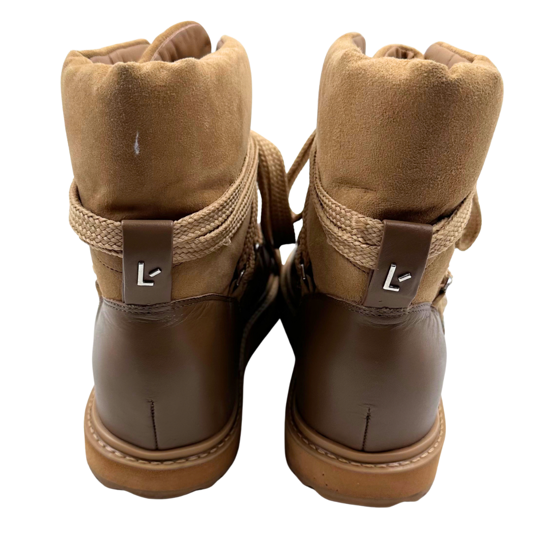 Larroude 8.5 Tan Leather/Suede Boots