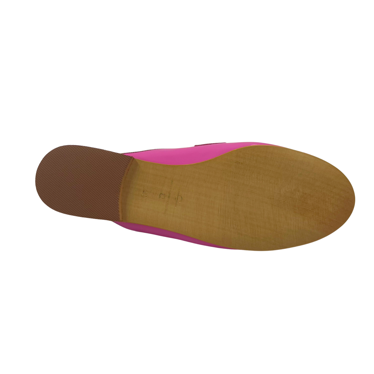 Elina Linardaki 40 Made in Greece Pink/White Leather Mules