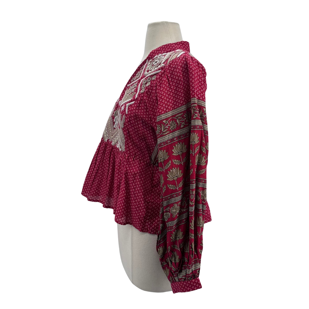 Anthropologie Red/White Long Sleeve