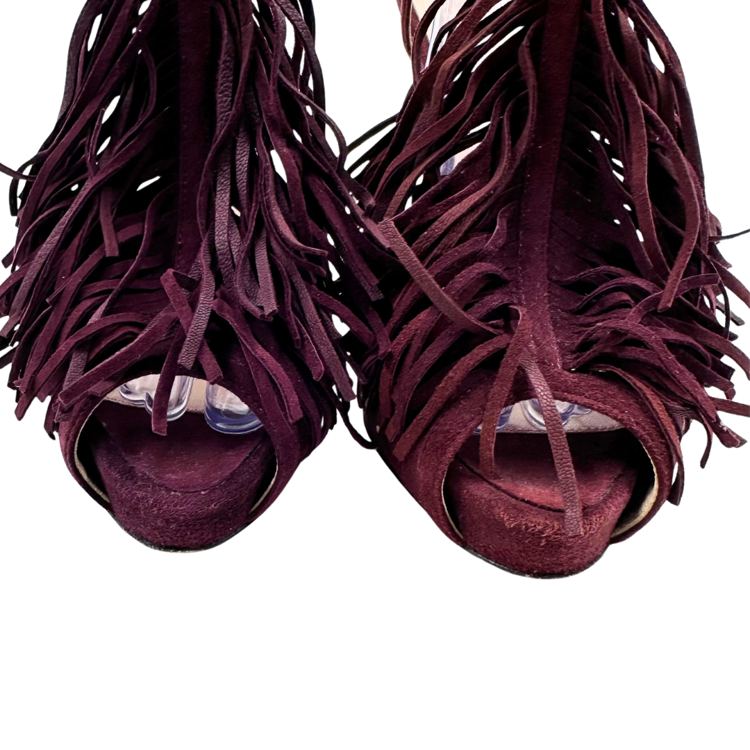 Christian Louboutin 39.5 Plum Suede Heels
