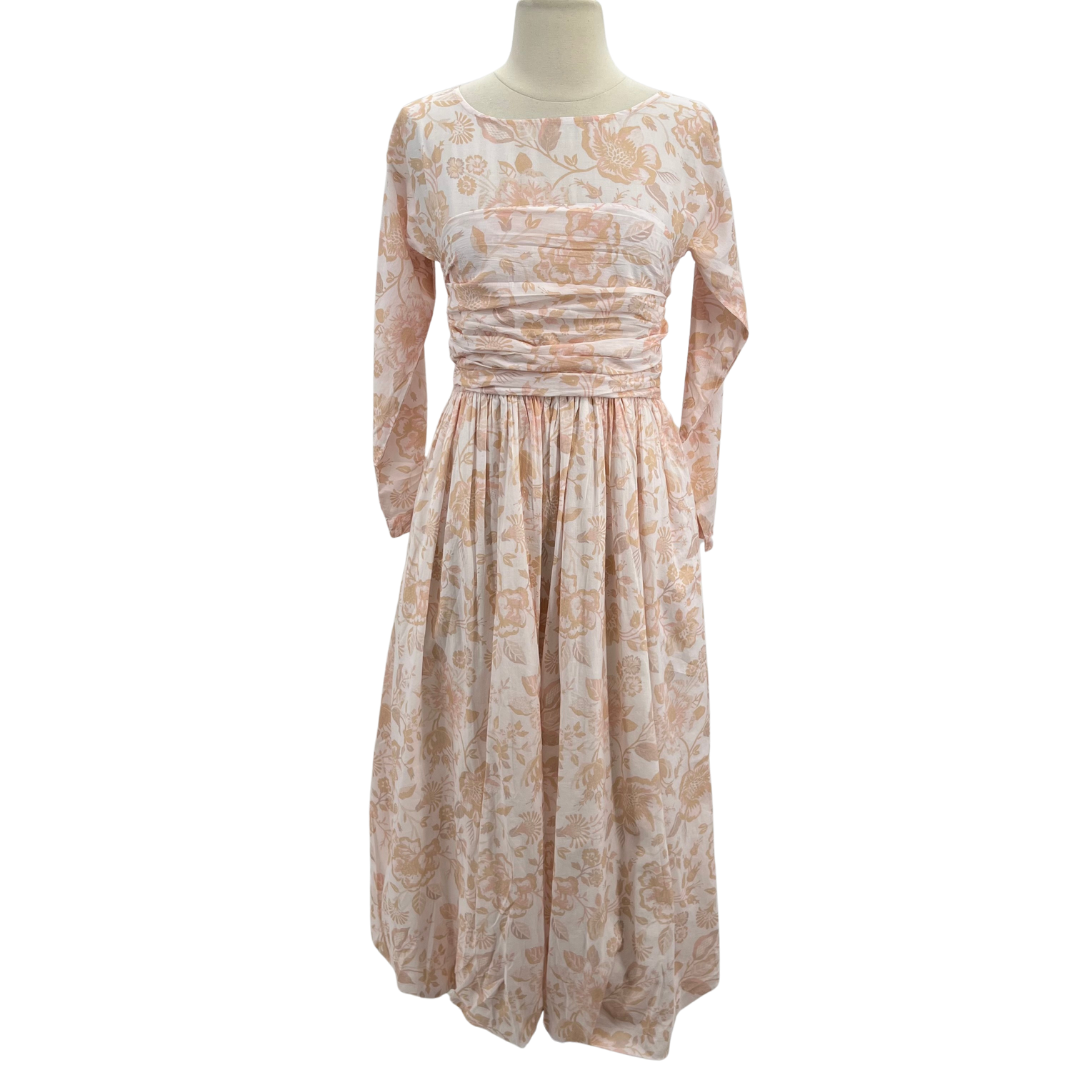 la maregold white/tan Midi Dress