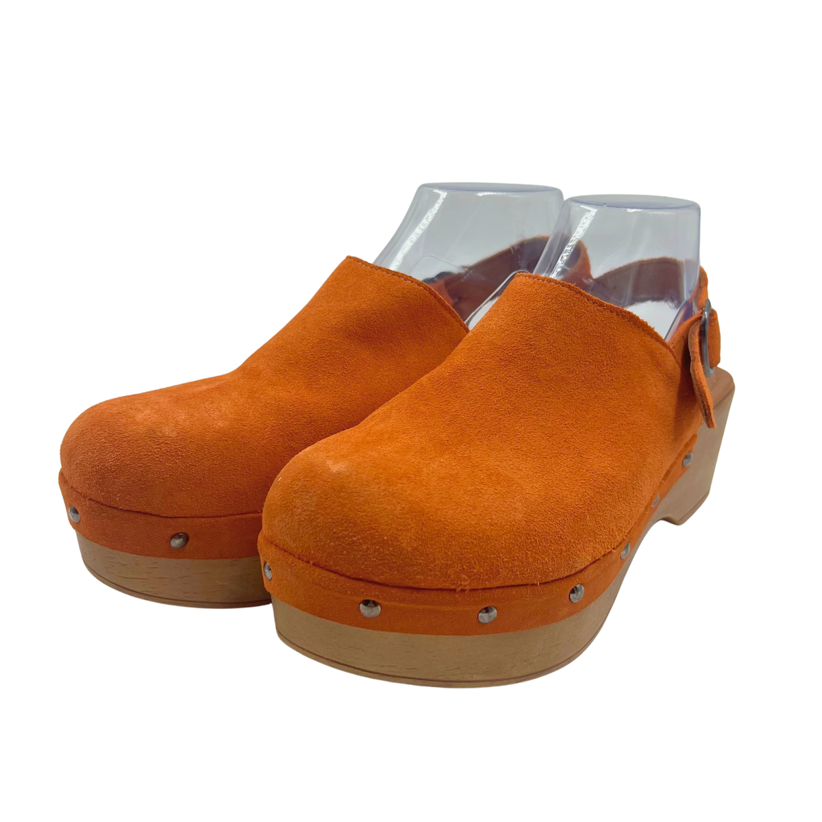 massimo santini 40 Orange Suede Mules