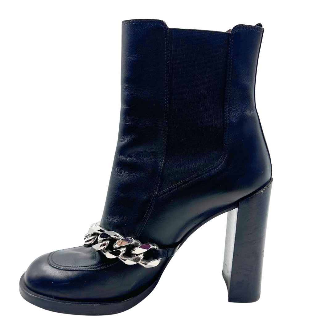 Givenchy 8.5 39.5 Black Leather Booties