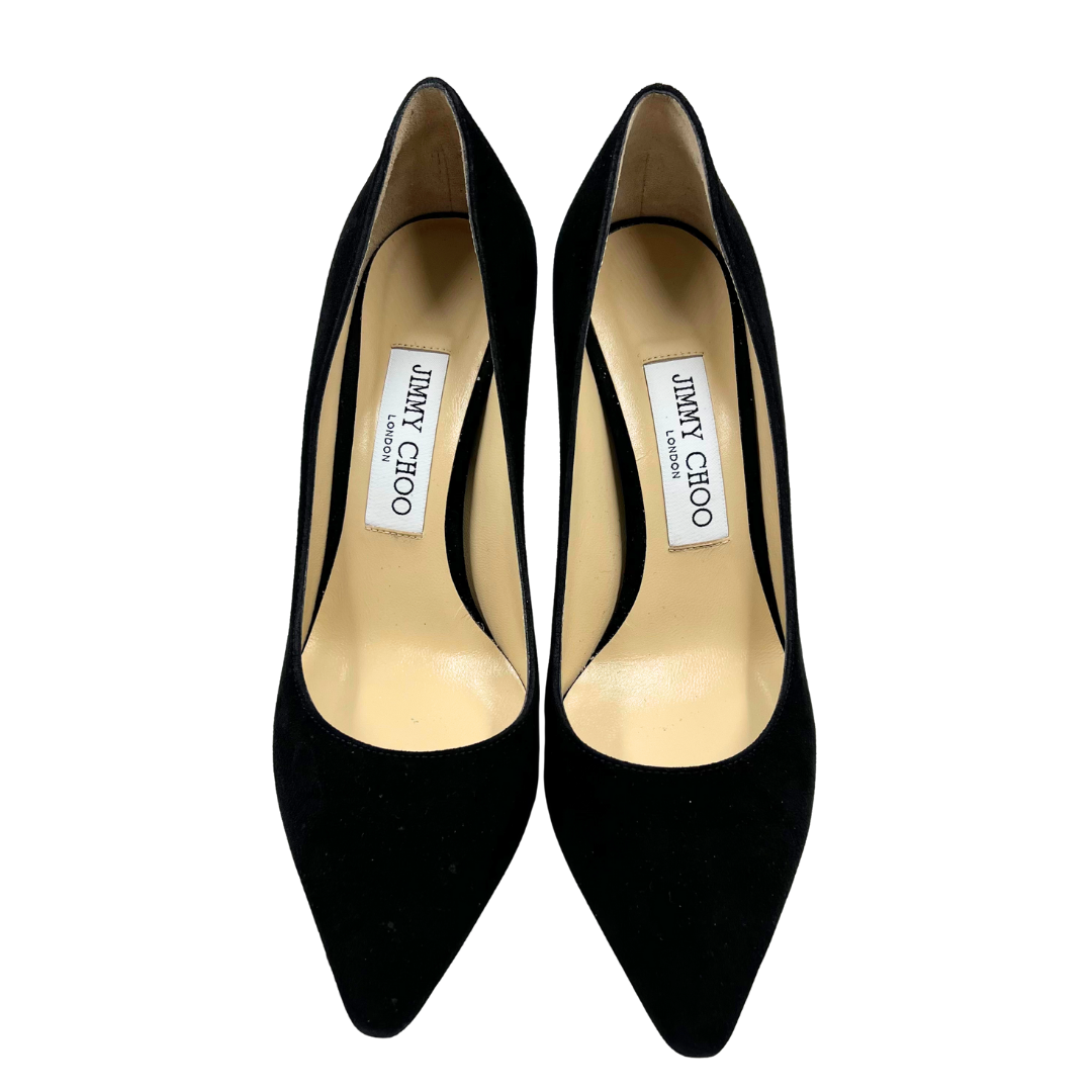 Jimmy Choo 7 Black Suede Heels
