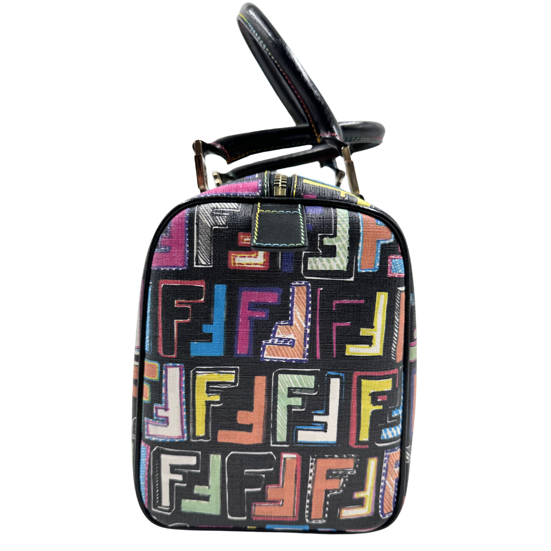 Fendi Multicolor Zucca Spalmati "Forever" Boston Bag