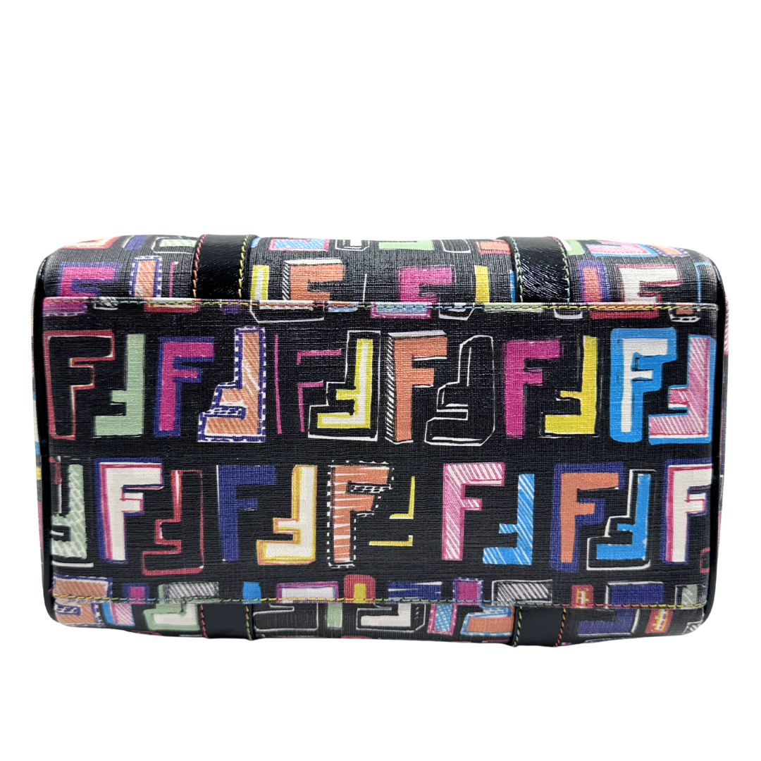 Fendi Multicolor Zucca Spalmati "Forever" Boston Bag