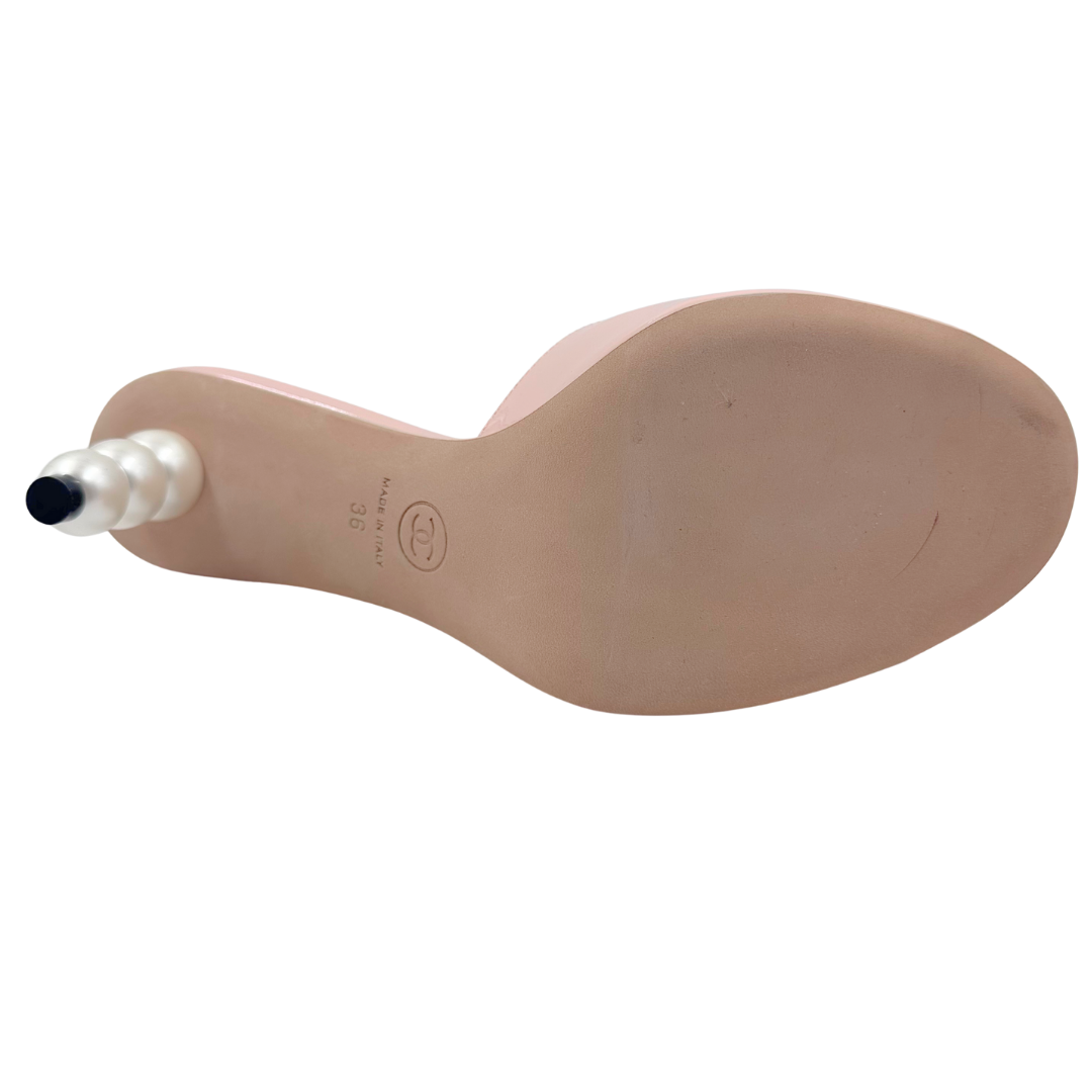 Chanel 36 Pink Patent Leather Heels