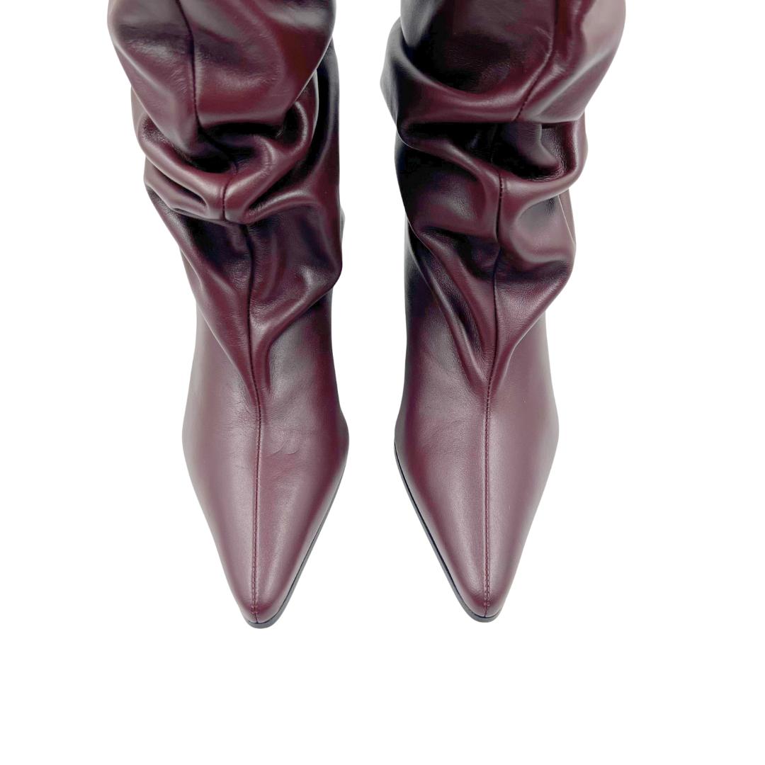 Lucasheva 7 37 Burgundy Leather Boots