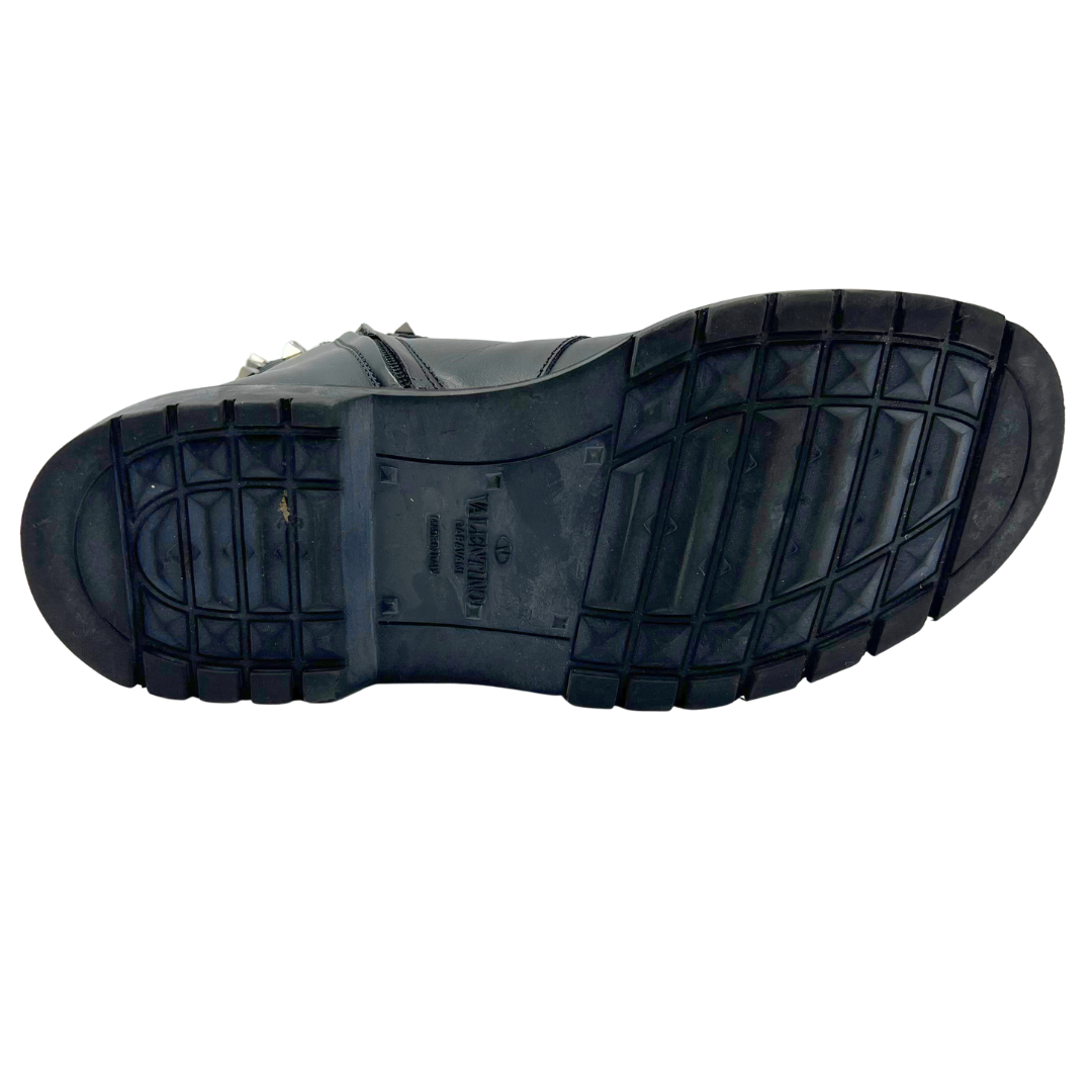 Valentino Garavani 7.5 37.5 Rockstud Moto Boot