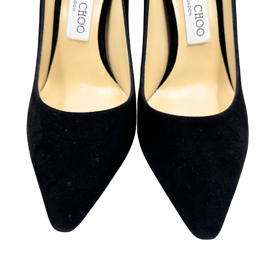 Jimmy Choo 7 Black Suede Heels