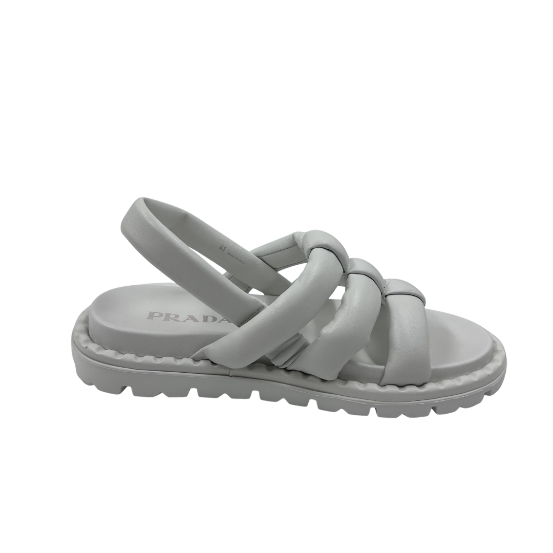 Prada 41 White Calzature Donna Sandal