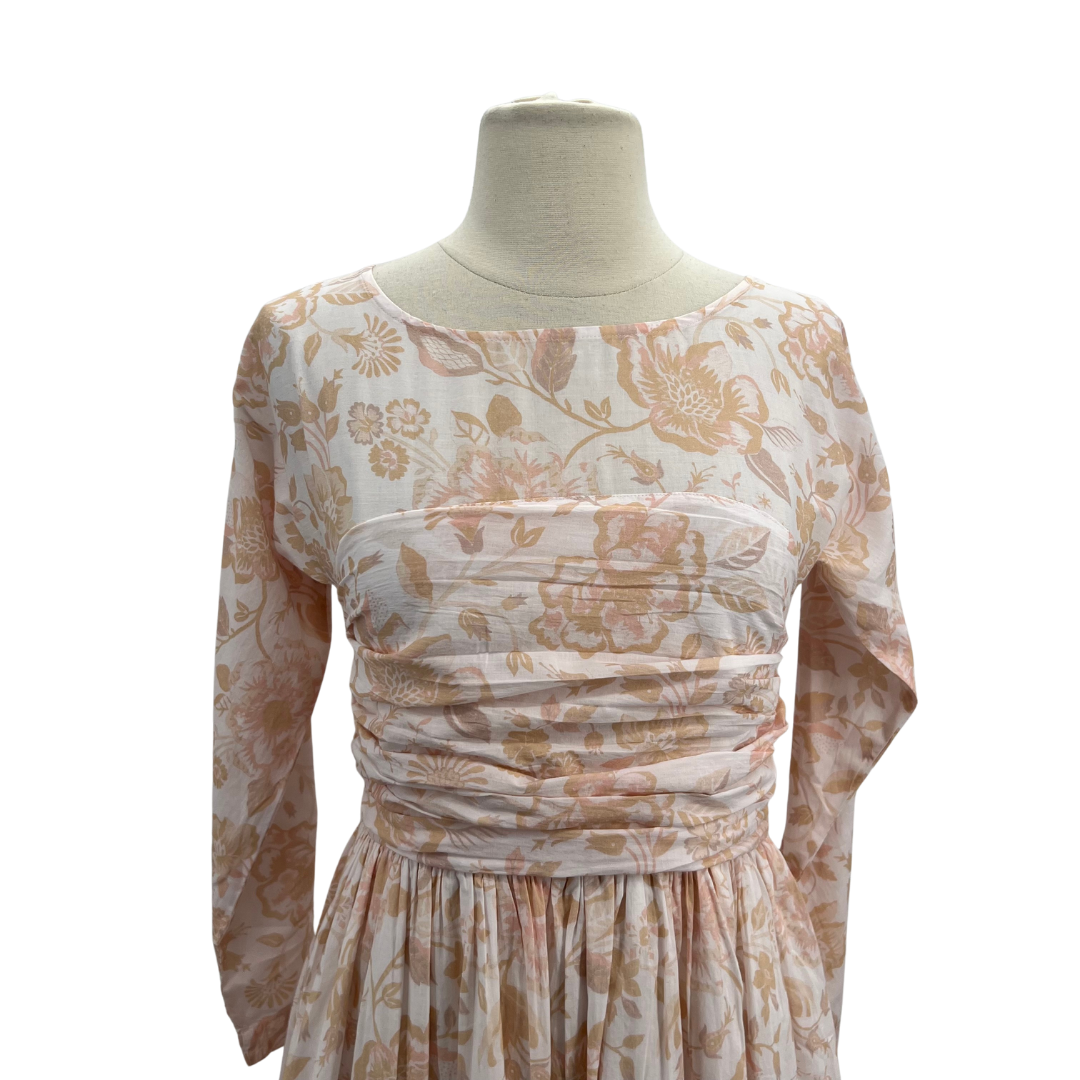 la maregold white/tan Midi Dress