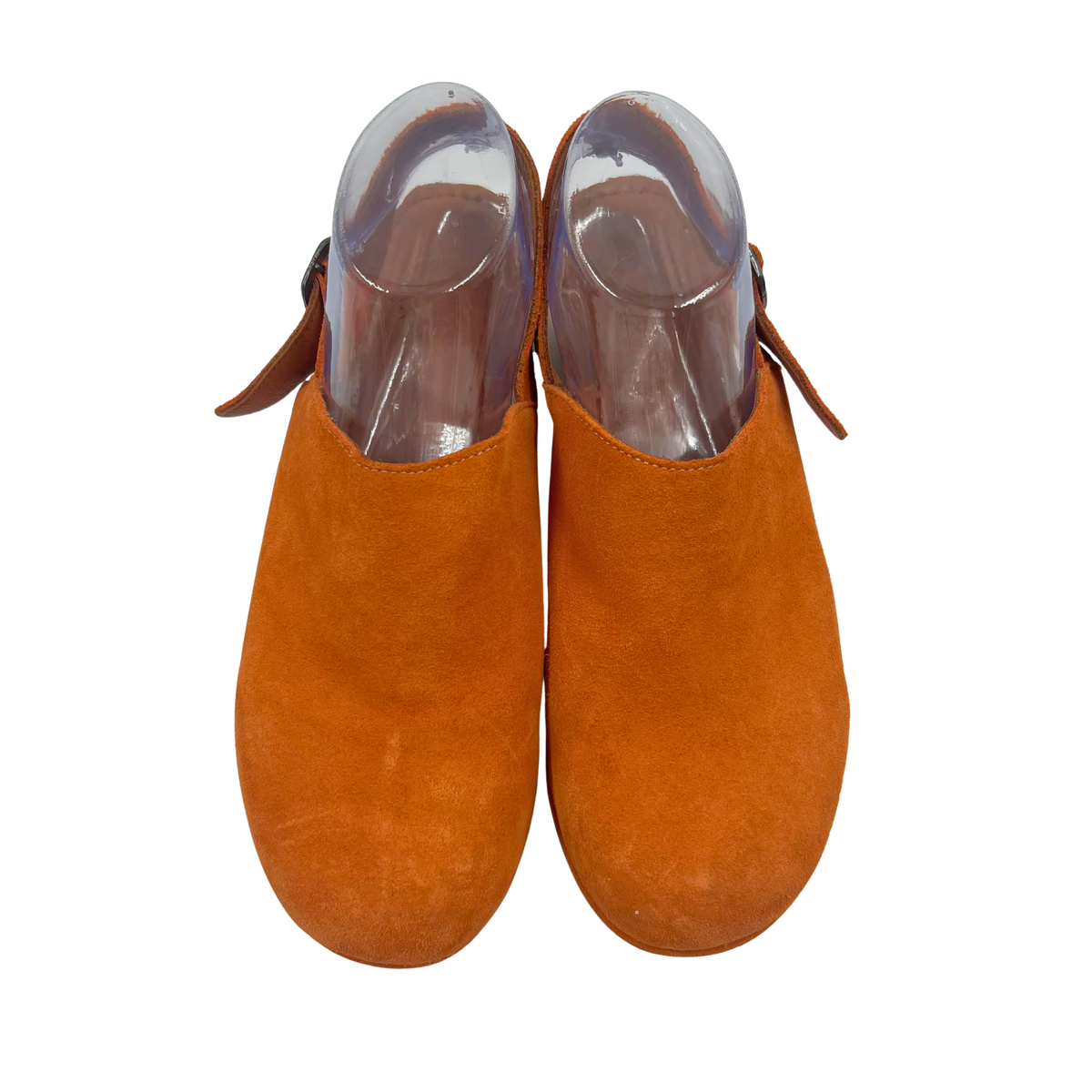 massimo santini 40 Orange Suede Mules