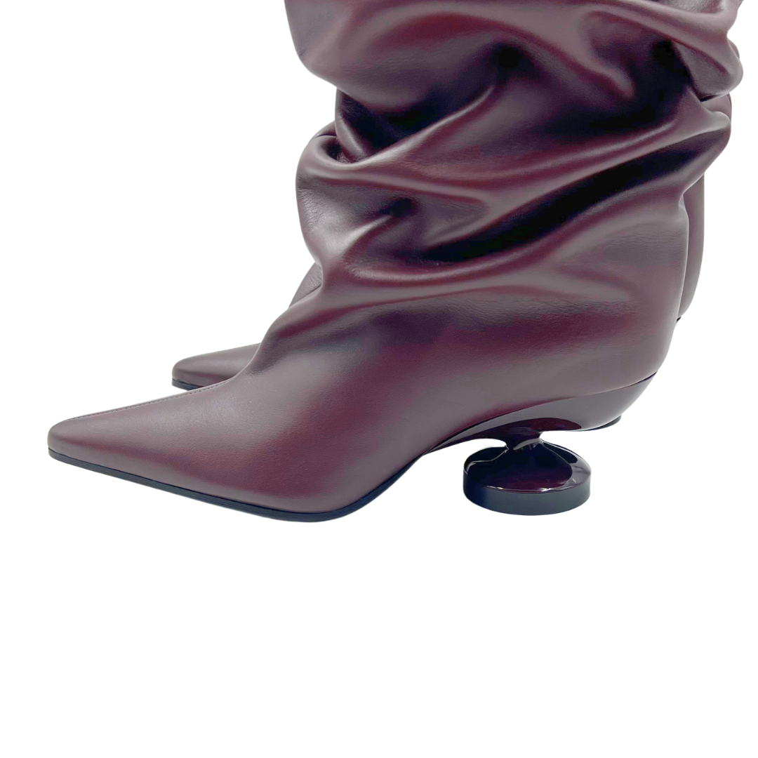 Lucasheva 7 37 Burgundy Leather Boots
