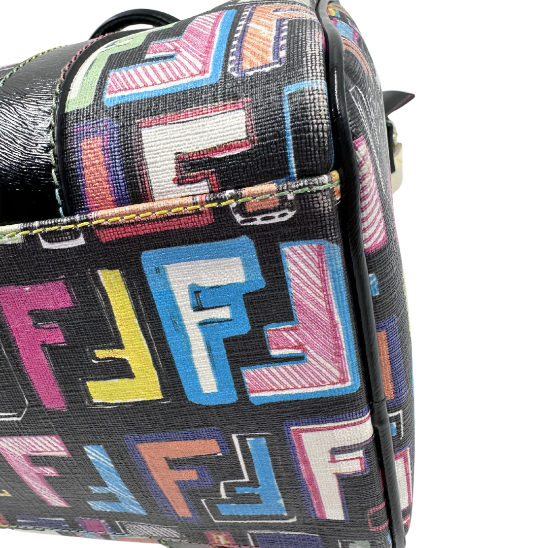 Fendi Multicolor Zucca Spalmati "Forever" Boston Bag