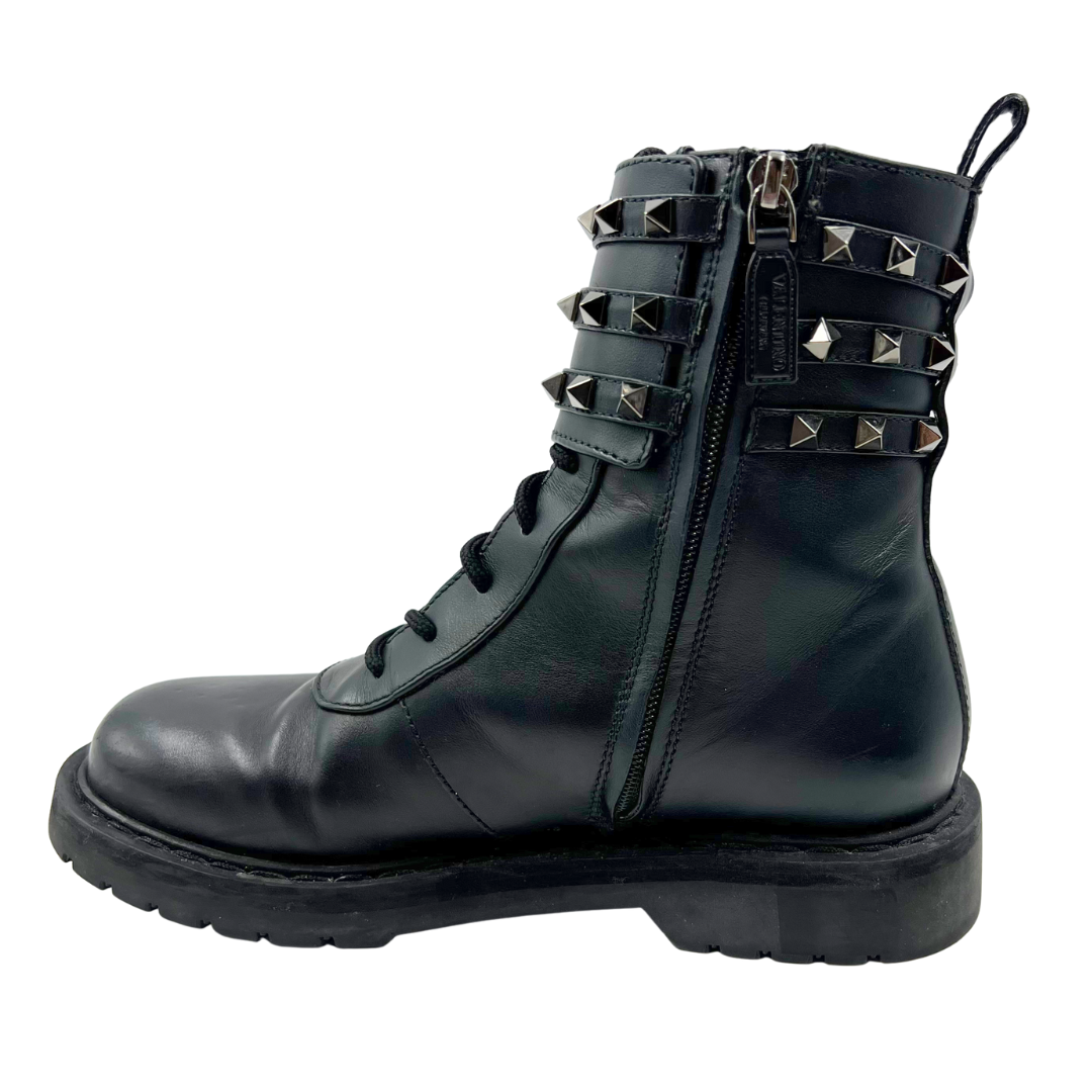 Valentino Garavani 7.5 37.5 Rockstud Moto Boot