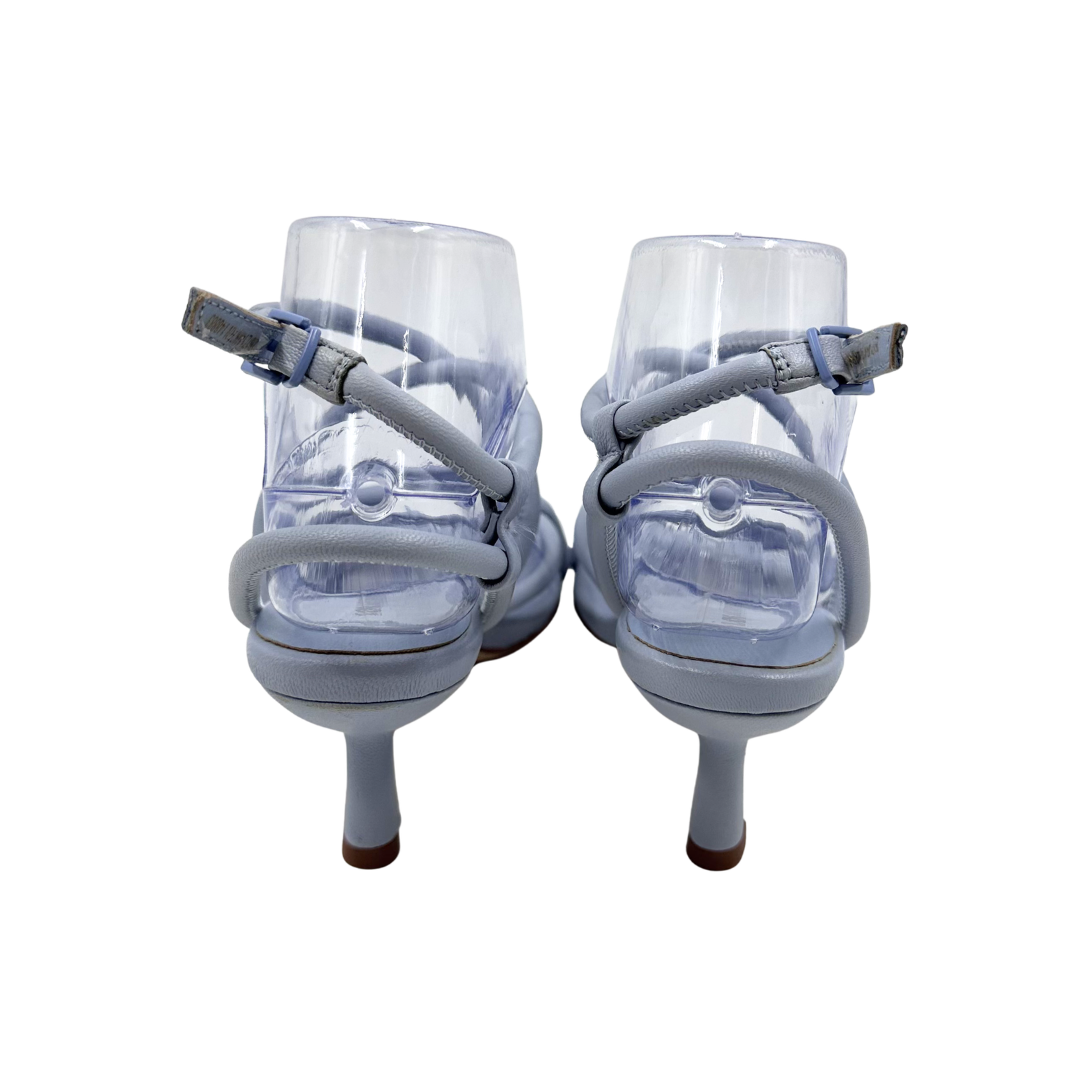 Lola Cruz 36 Light Blue Leather Heels