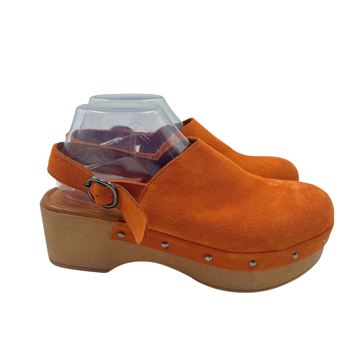 massimo santini 40 Orange Suede Mules