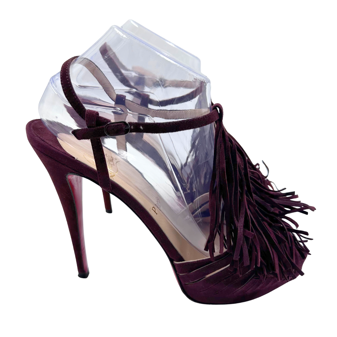 Christian Louboutin 39.5 Plum Suede Heels