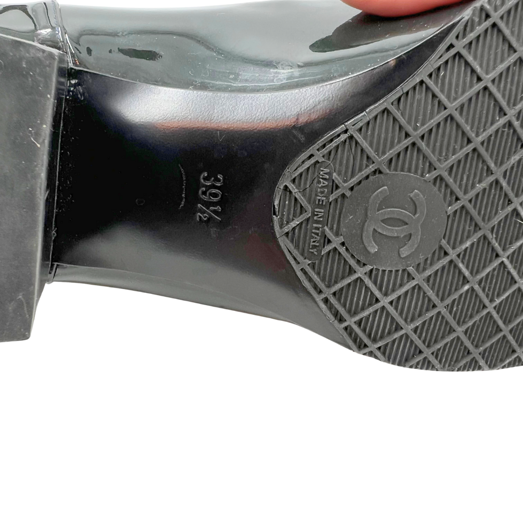 Chanel 39.5 Black Heeled Loafer