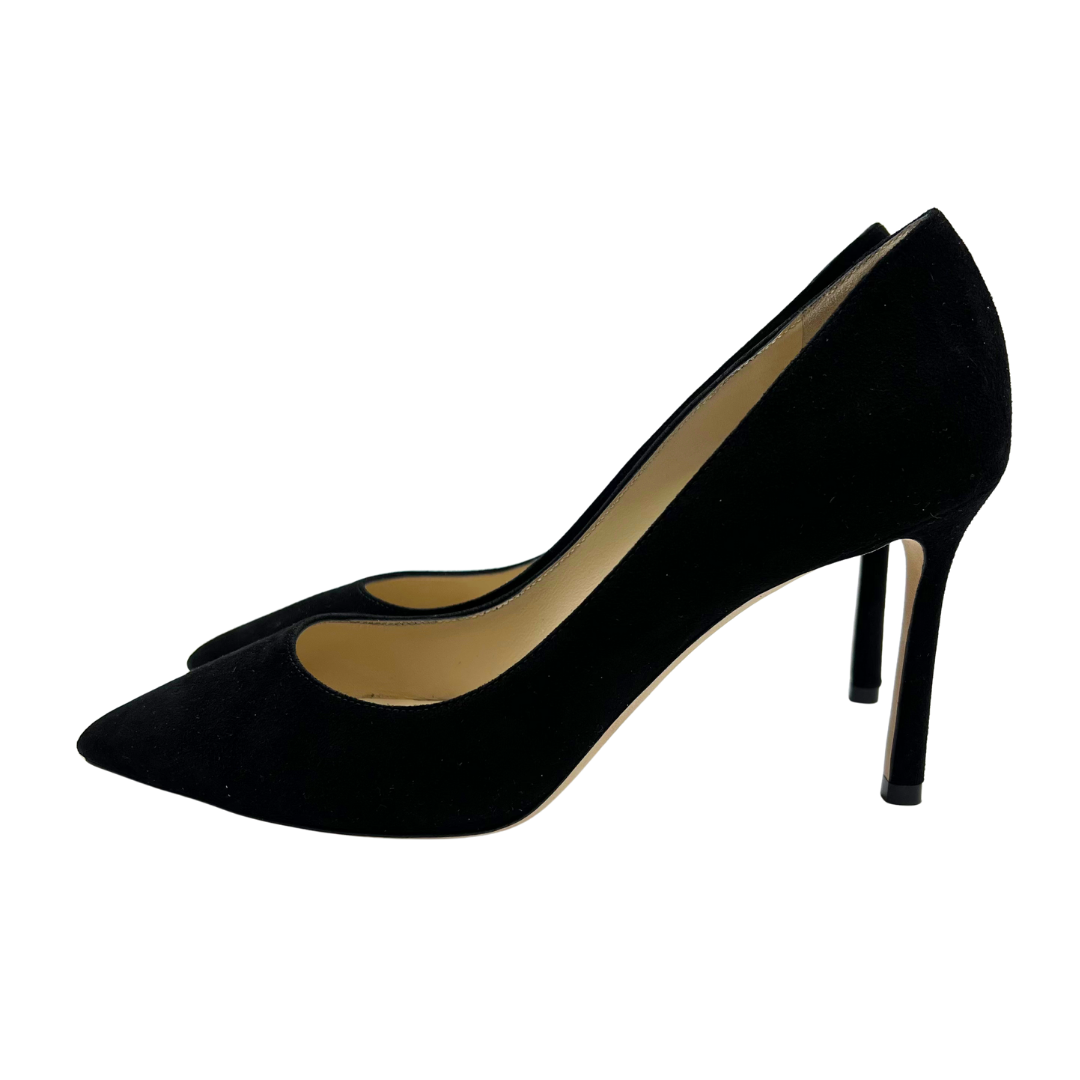 Jimmy Choo 7 Black Suede Heels