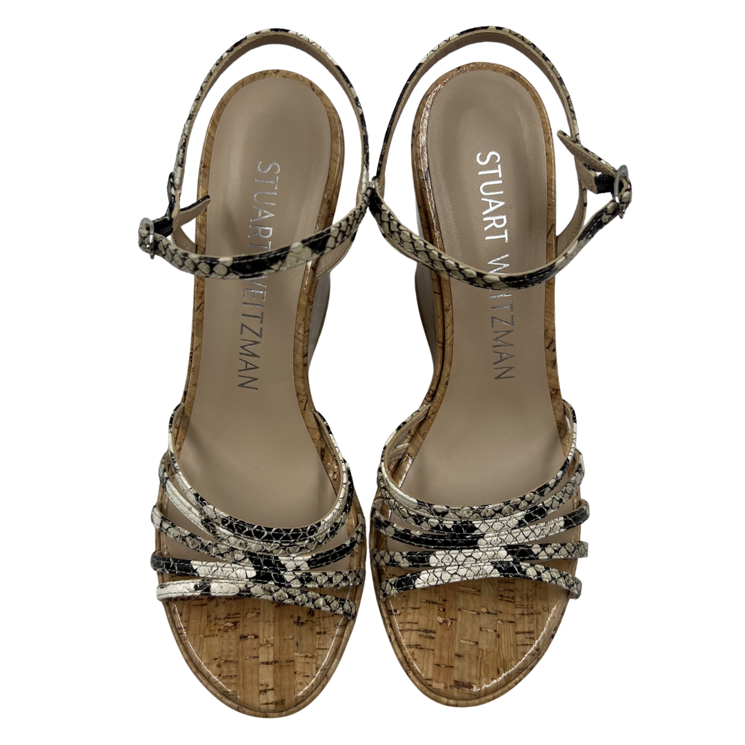 Stuart Weitzman 9.5 Animal Print cork/leather Heels