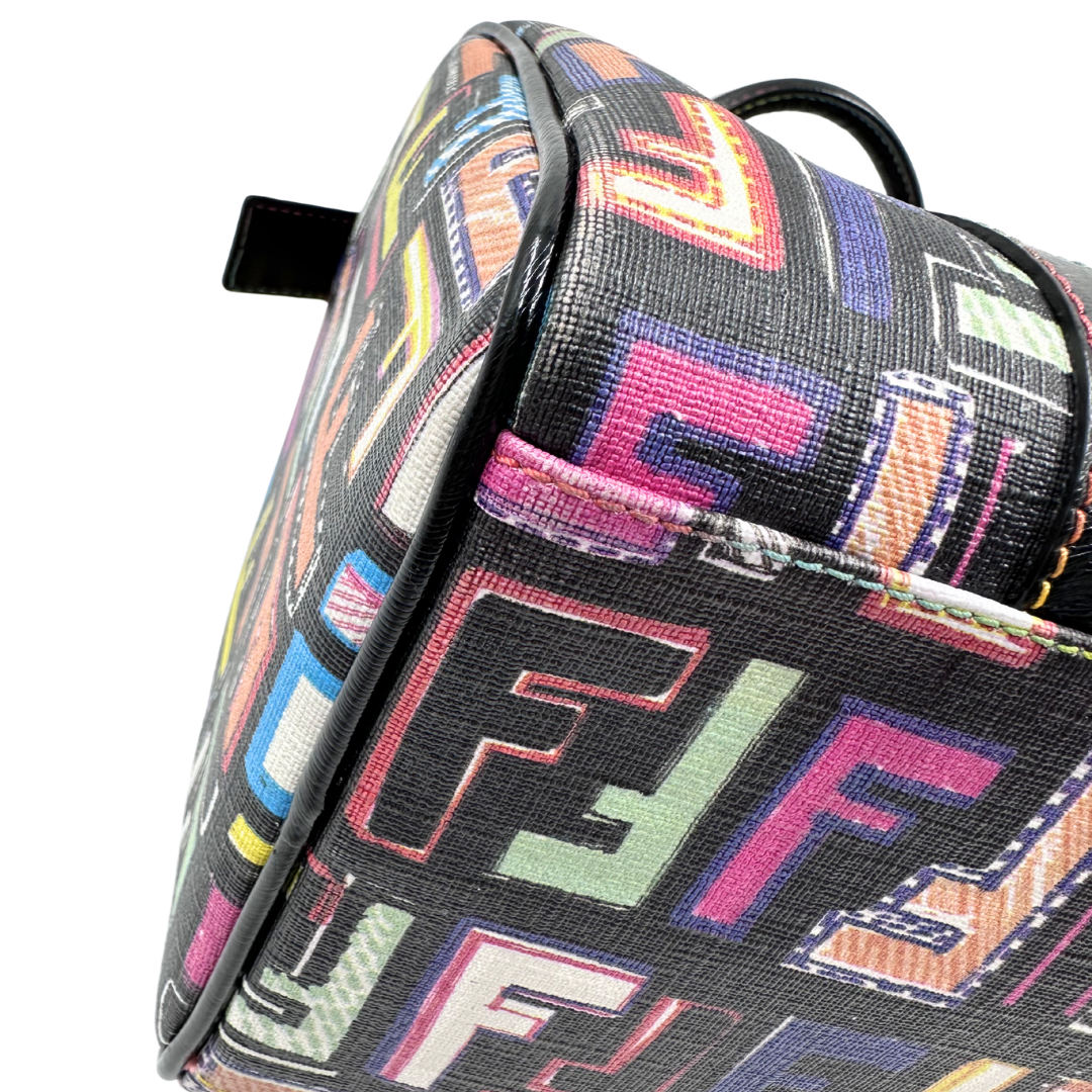 Fendi Multicolor Zucca Spalmati "Forever" Boston Bag