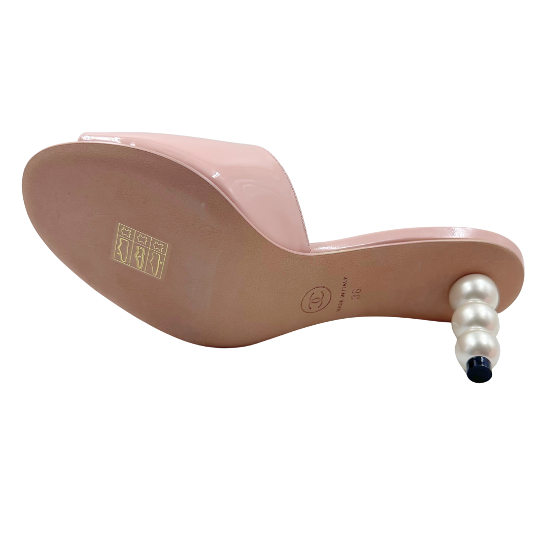 Chanel 36 Pink Patent Leather Heels