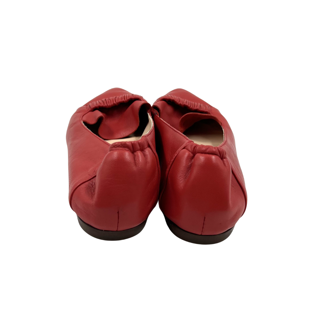 AGL 9 39.5 Red Leather Slip Ons