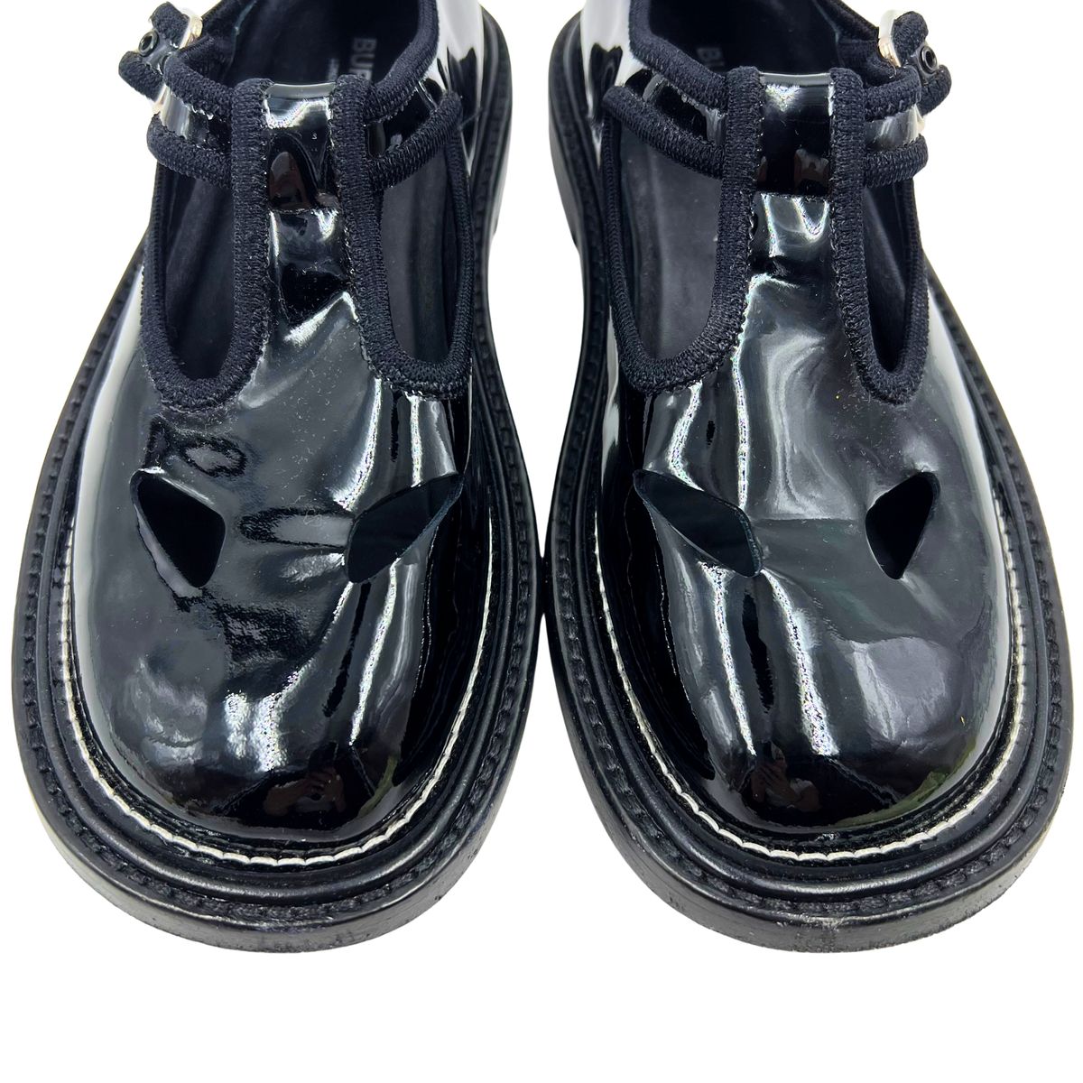 Burberry 7.5 38.5 Black Patent Leather Loafers