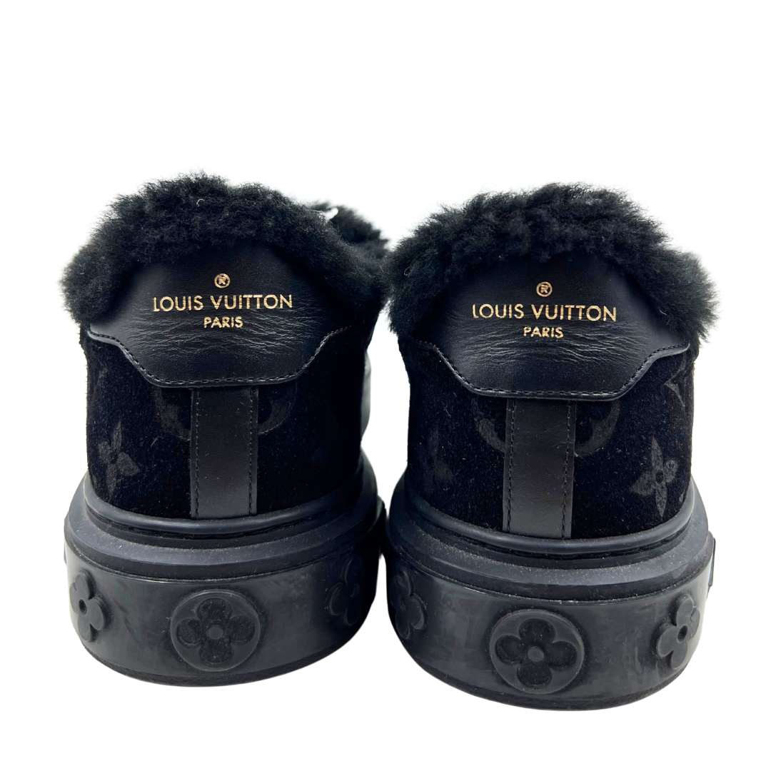 Louis Vuitton 37 Black/Gold shearling/suede Sneakers