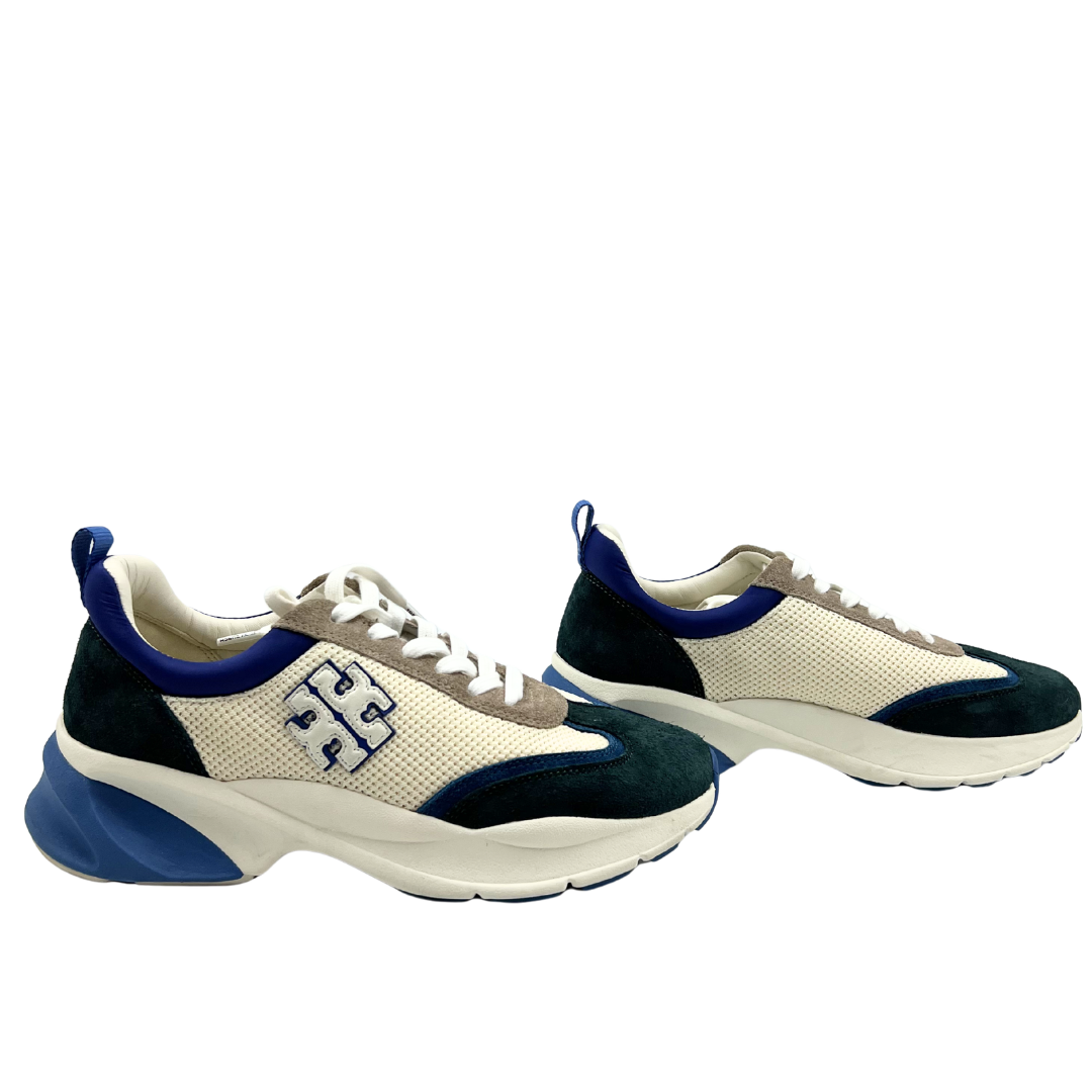 Tory Burch 10 blue/green Leather/Textile Good Luck Sneakers