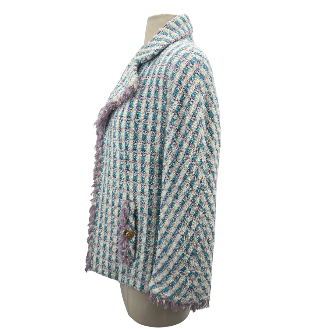 Chanel white/lavender/blue/silver Jacket