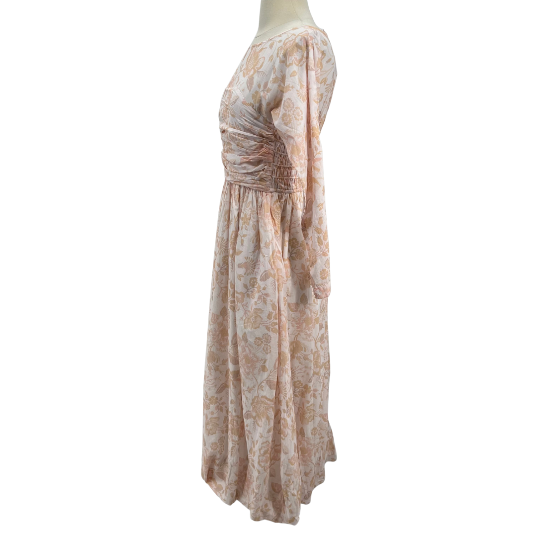la maregold white/tan Midi Dress