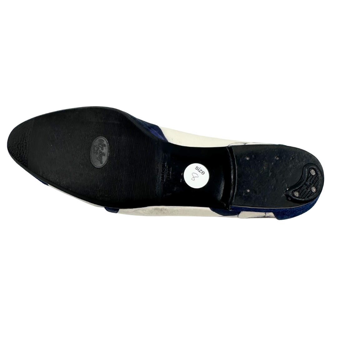 Chanel 8 38 denim/cream Flats