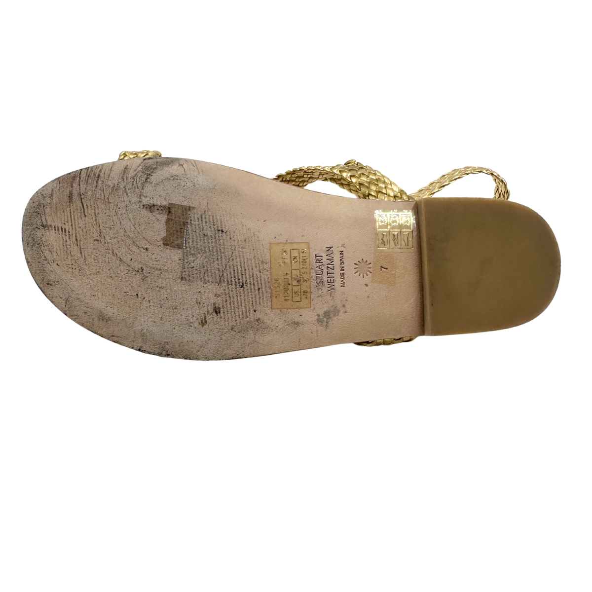 Stuart Weitzman 7 Gold Sandals