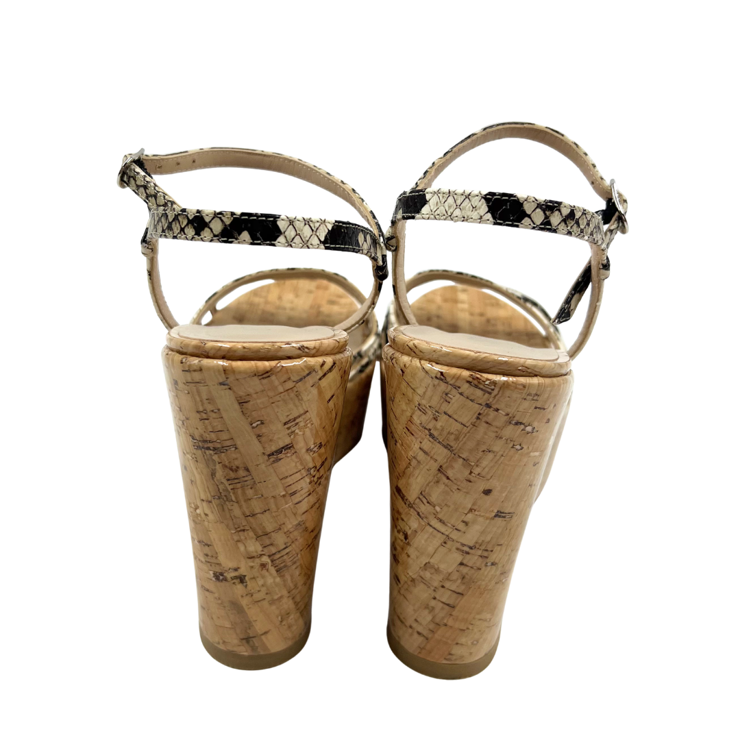 Stuart Weitzman 9.5 Animal Print cork/leather Heels