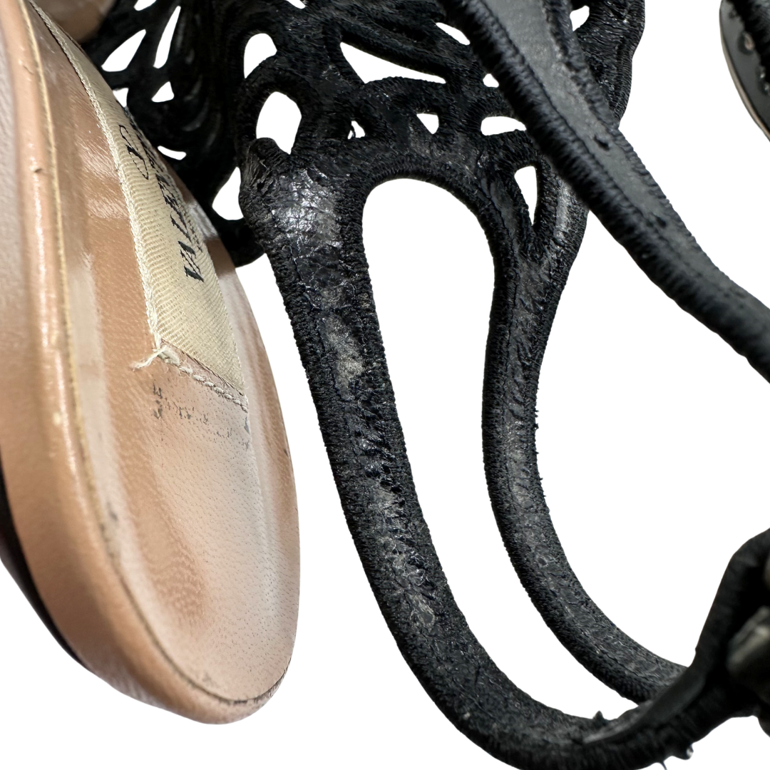 Valentino 37 Black Leather Heels