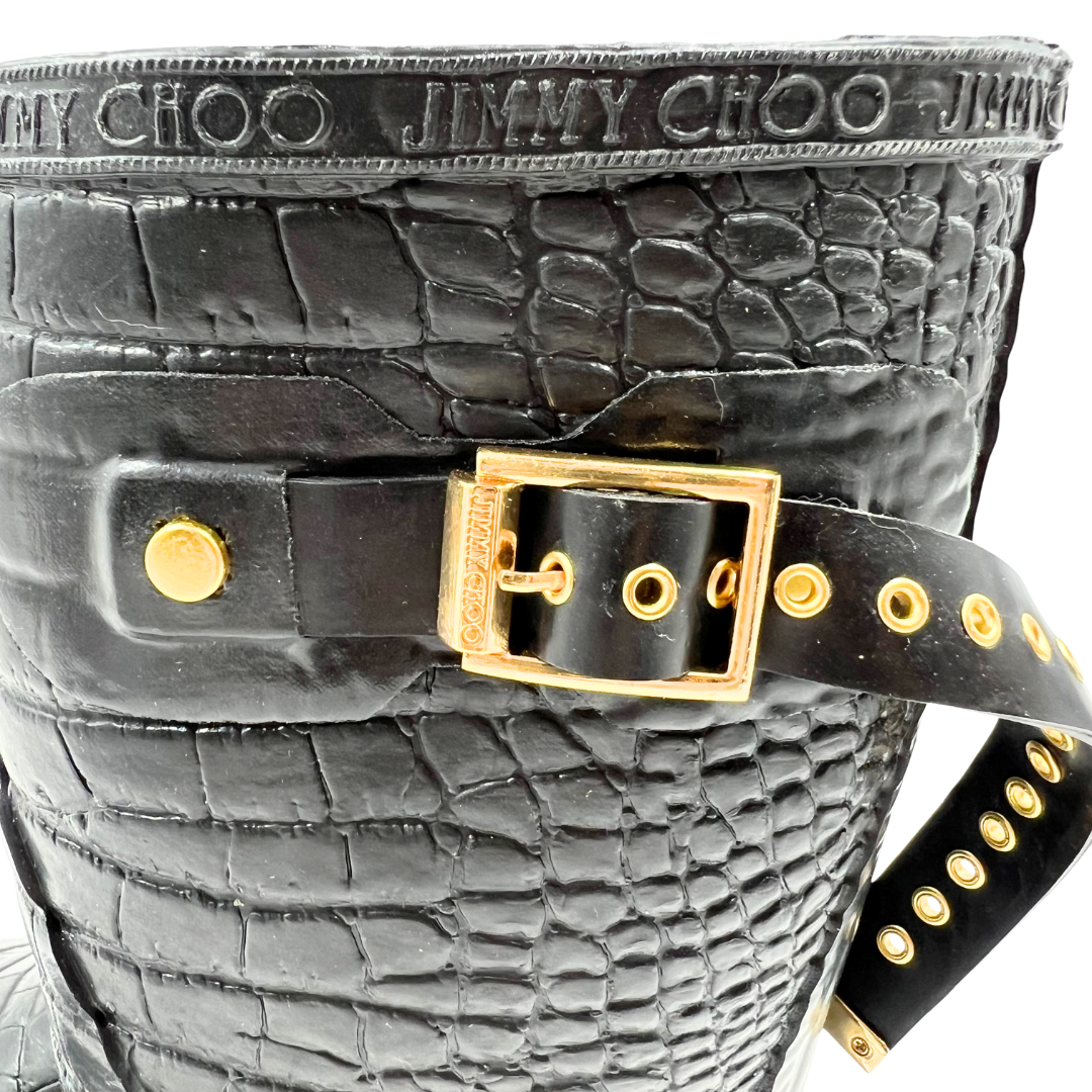 Hunter & Jimmy Choo 8 Black Rain Boots