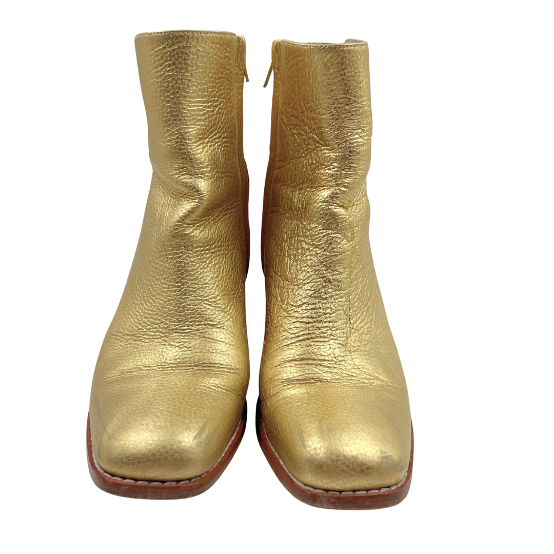 Maryam Nassir Zadeh 10 40 Gold Leather Booties