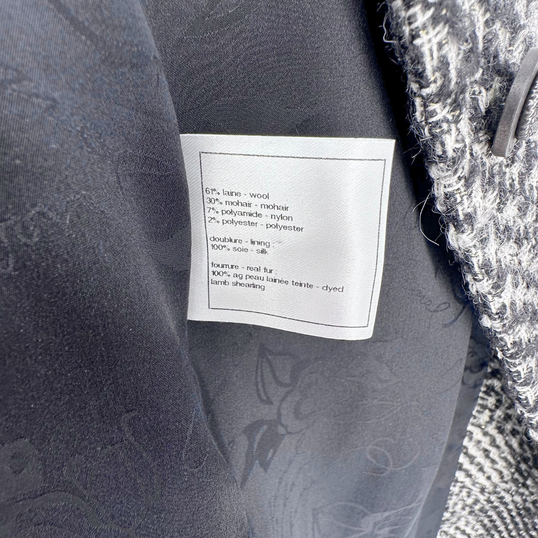 Chanel Size 44 Black/white Coat