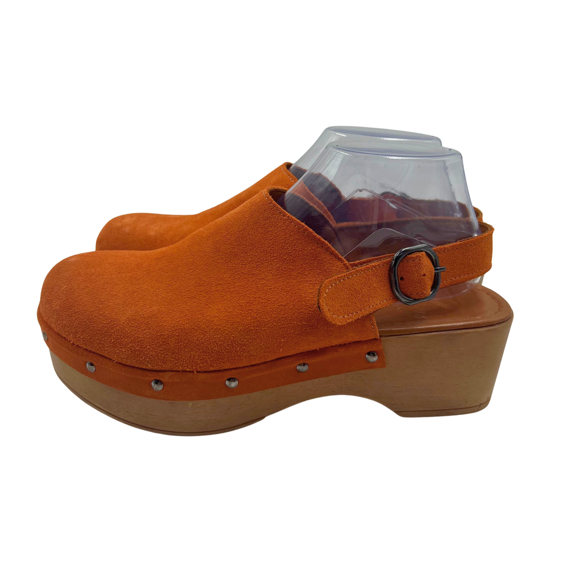 massimo santini 40 Orange Suede Mules