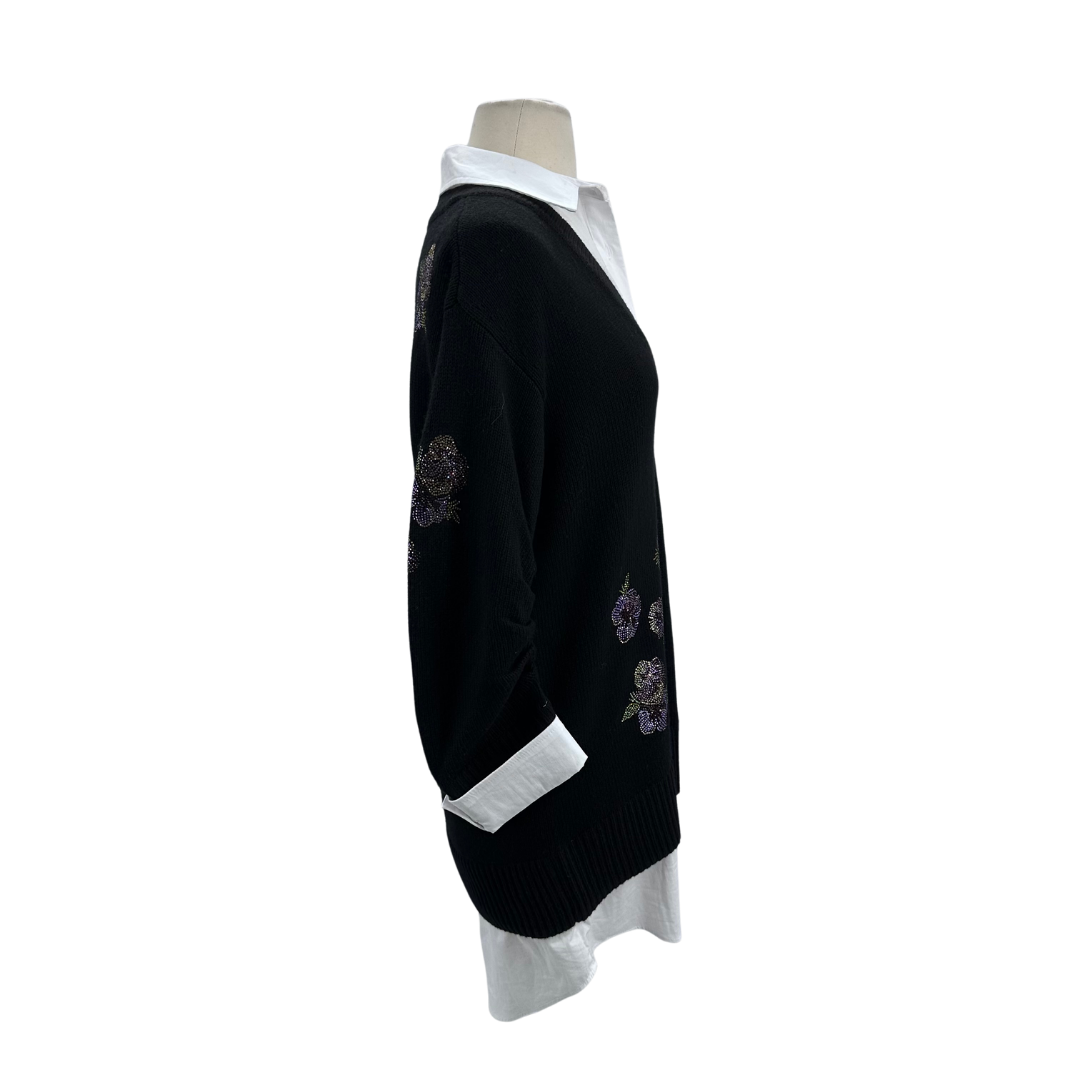 Cinq a Sept Black/white Sweater