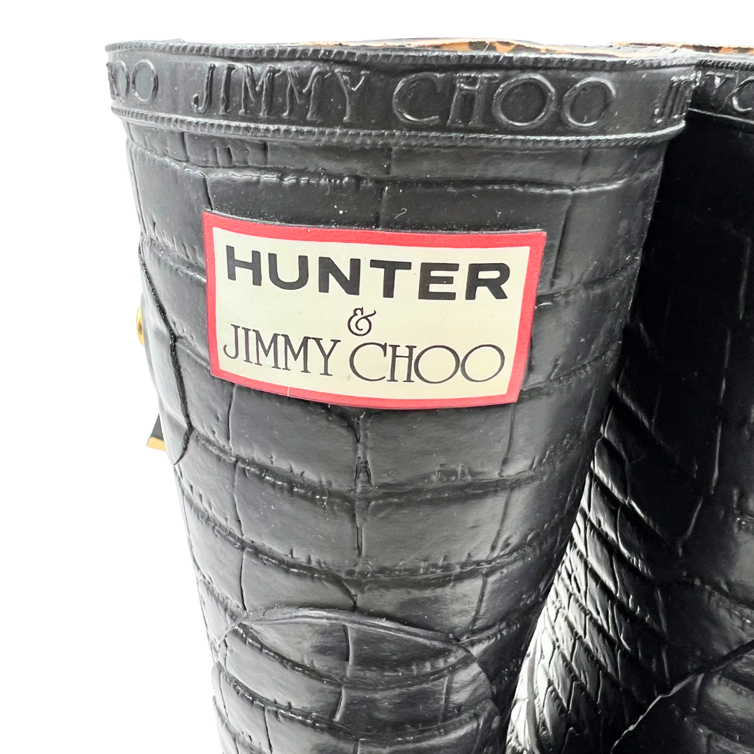 Hunter & Jimmy Choo 8 Black Rain Boots