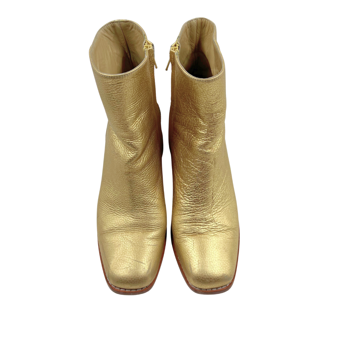 Maryam Nassir Zadeh 10 40 Gold Leather Booties