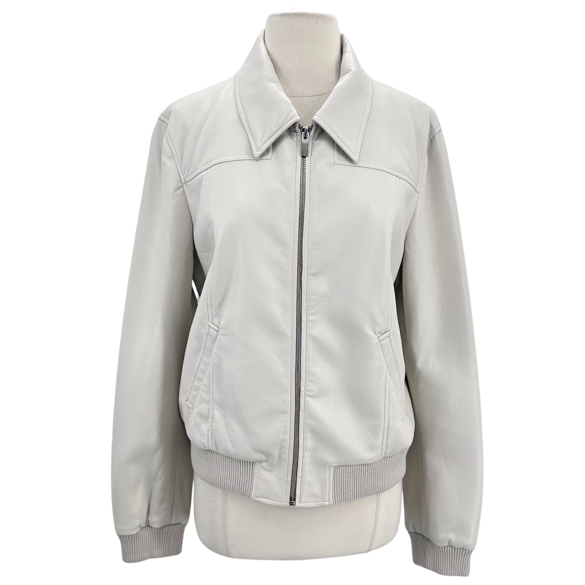 Babaton Ivory Leather Jacket
