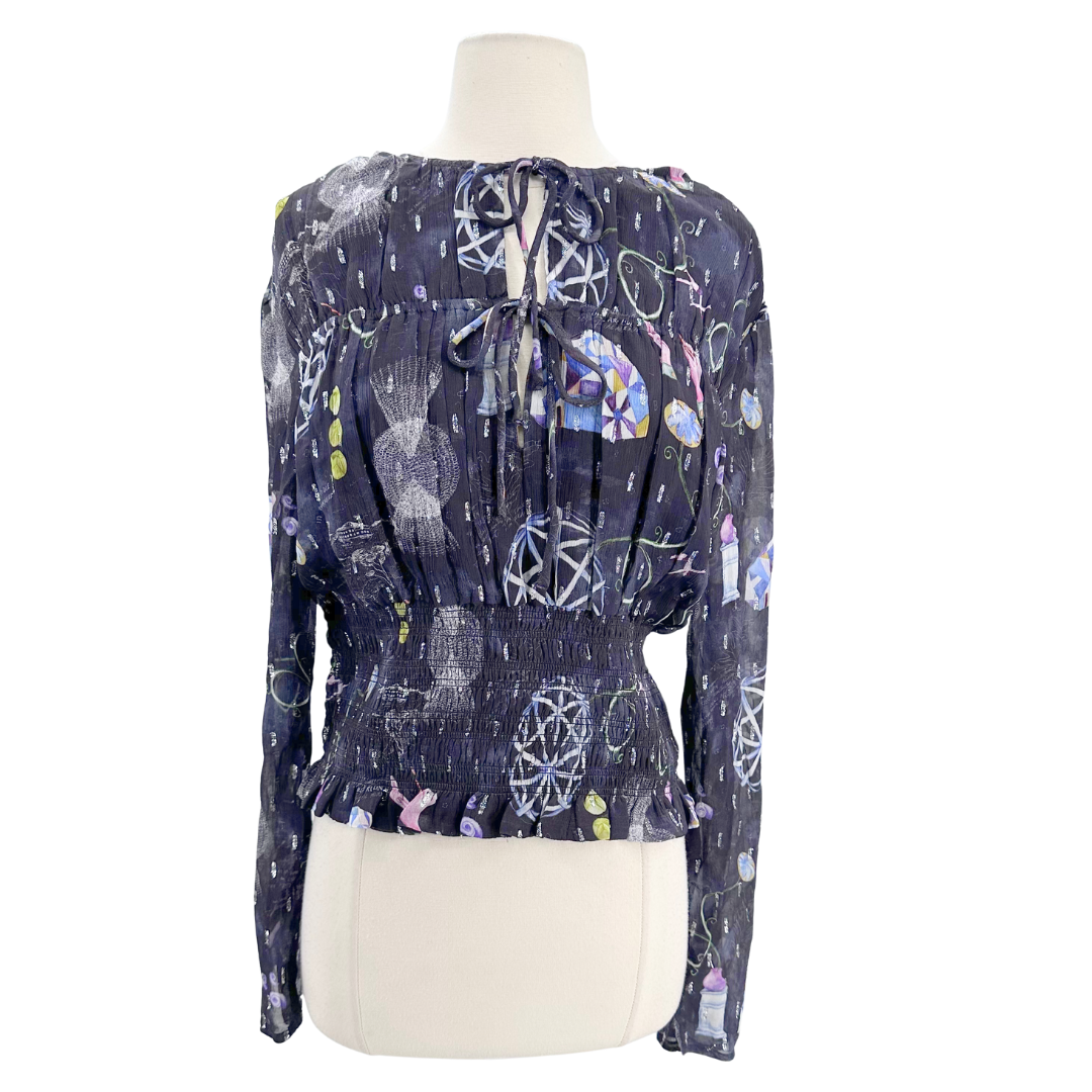 Scotch & Soda Size S Black Metallic Top