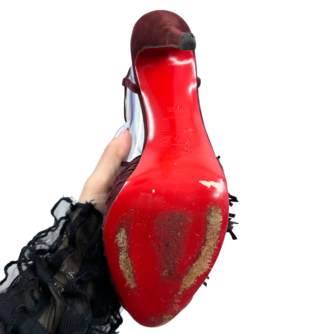 Christian Louboutin 39.5 Plum Suede Heels