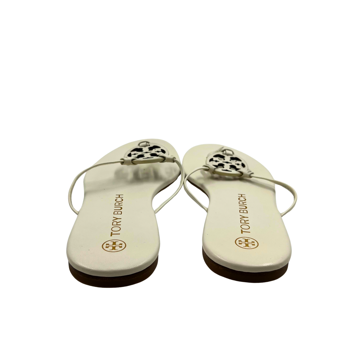 Tory Burch 8 White Leather Flats
